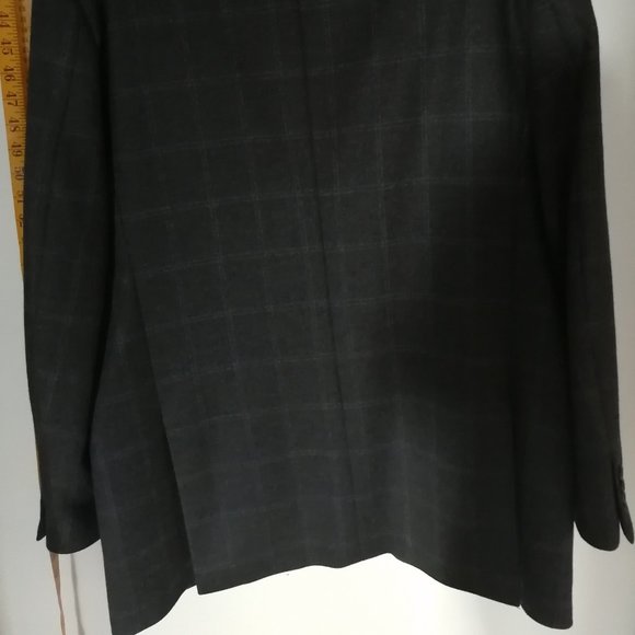 Charcoal gray windowpane tweed blazer XL - Picture 2 of 5